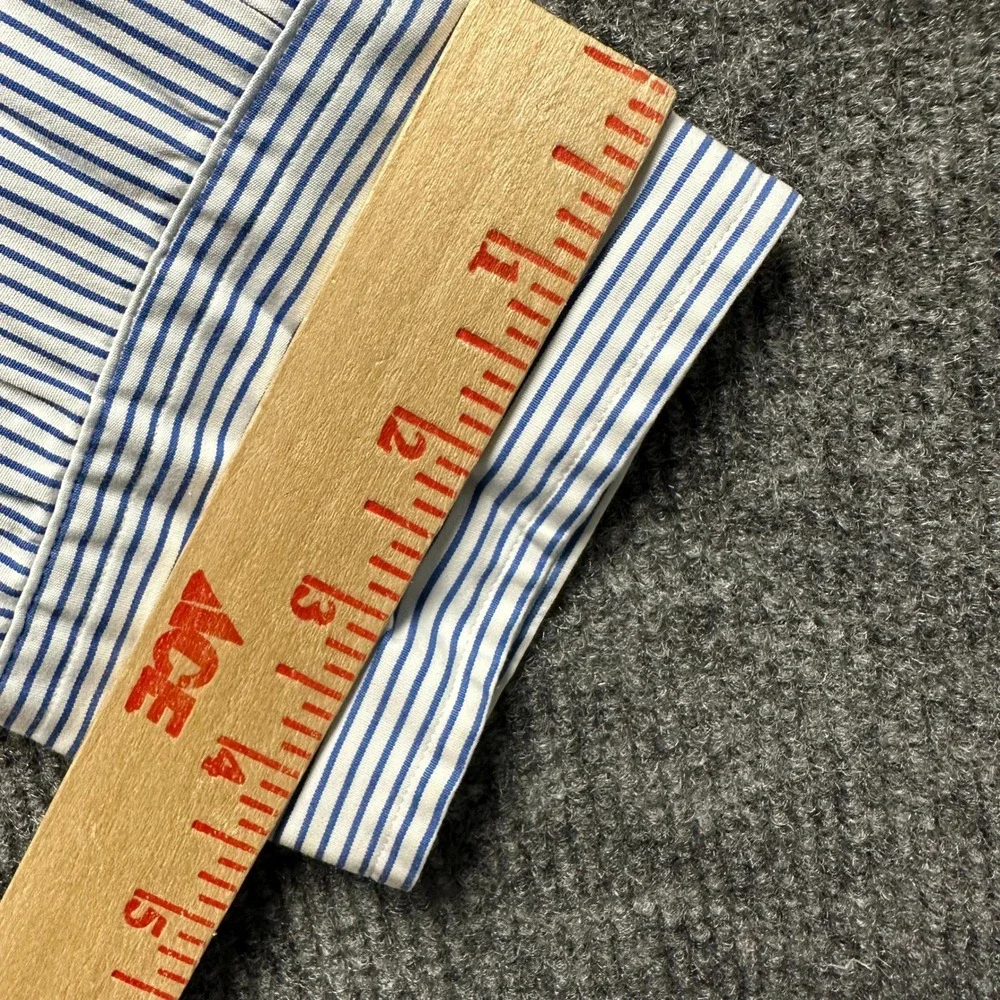 Polo Ralph Lauren Andrew Classic Fit Striped Shirt Mens 16.5 32/33 Blue White